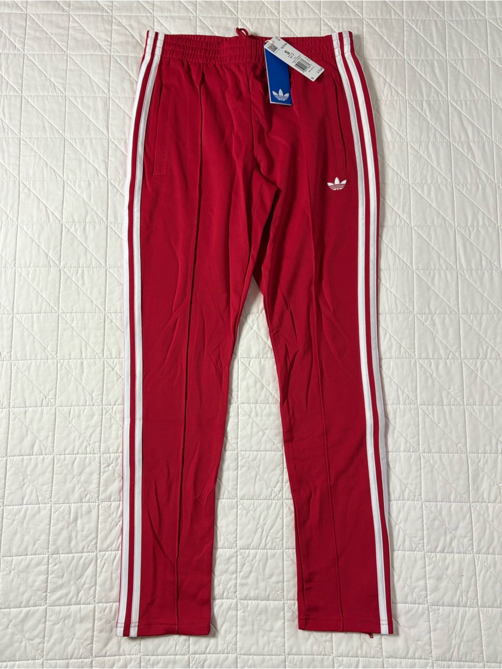 adidas Originals Womens SST Track Pants - Better Scarlet Red White Small NWT